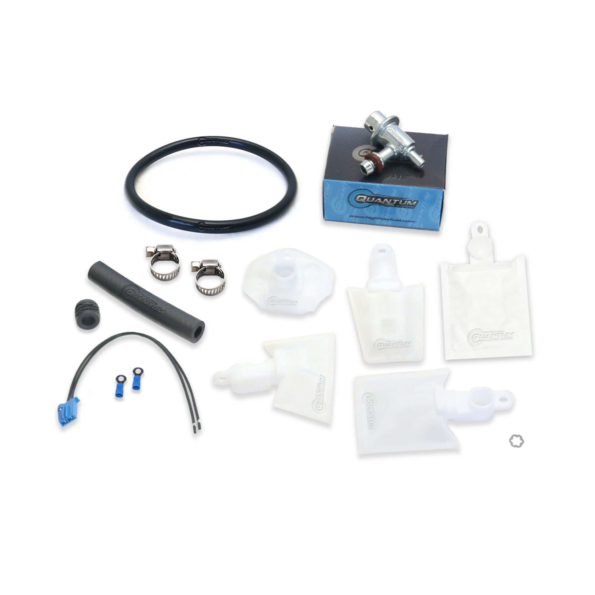 Quantum Fuel Systems Fuel Pump Repair Kit w/ Fuel Pressure Regulator, Tank Seal, Strainer for the Suzuki GSX-R600 '01-03 and GSX-R1000 '01-04 Quantum Fuel Systems Fuel Pump Repair Kit w/ Fuel Pressure Regulator, Tank Seal, Strainer for the Suzuki GSX-R600 '01-03 and GSX-R1000 '01-04